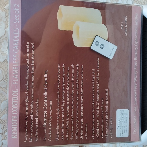 Remote control candles New Home Interiors 4" & 6" tall by 3" round Ivory - Picture 5 of 10